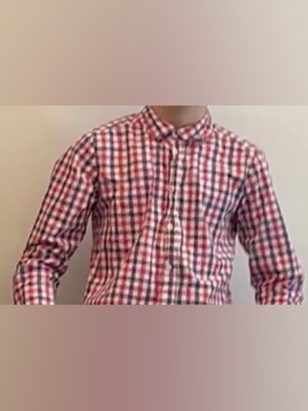 Jacadi Kids Red and Blue Plaid Button Down Shirt